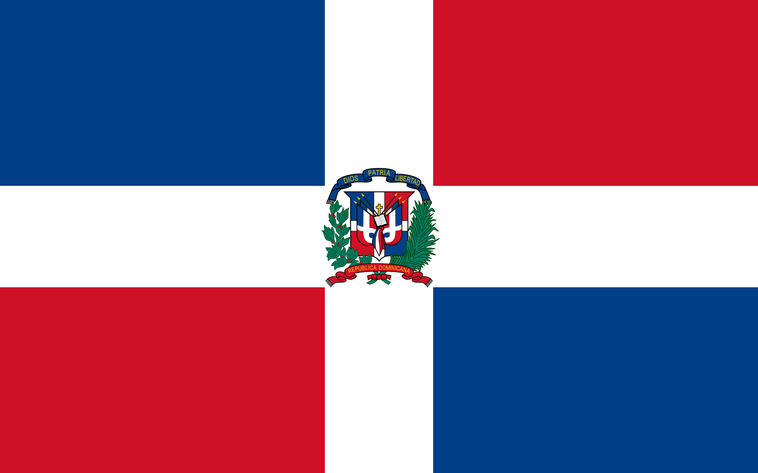 the image shows the dominican flag