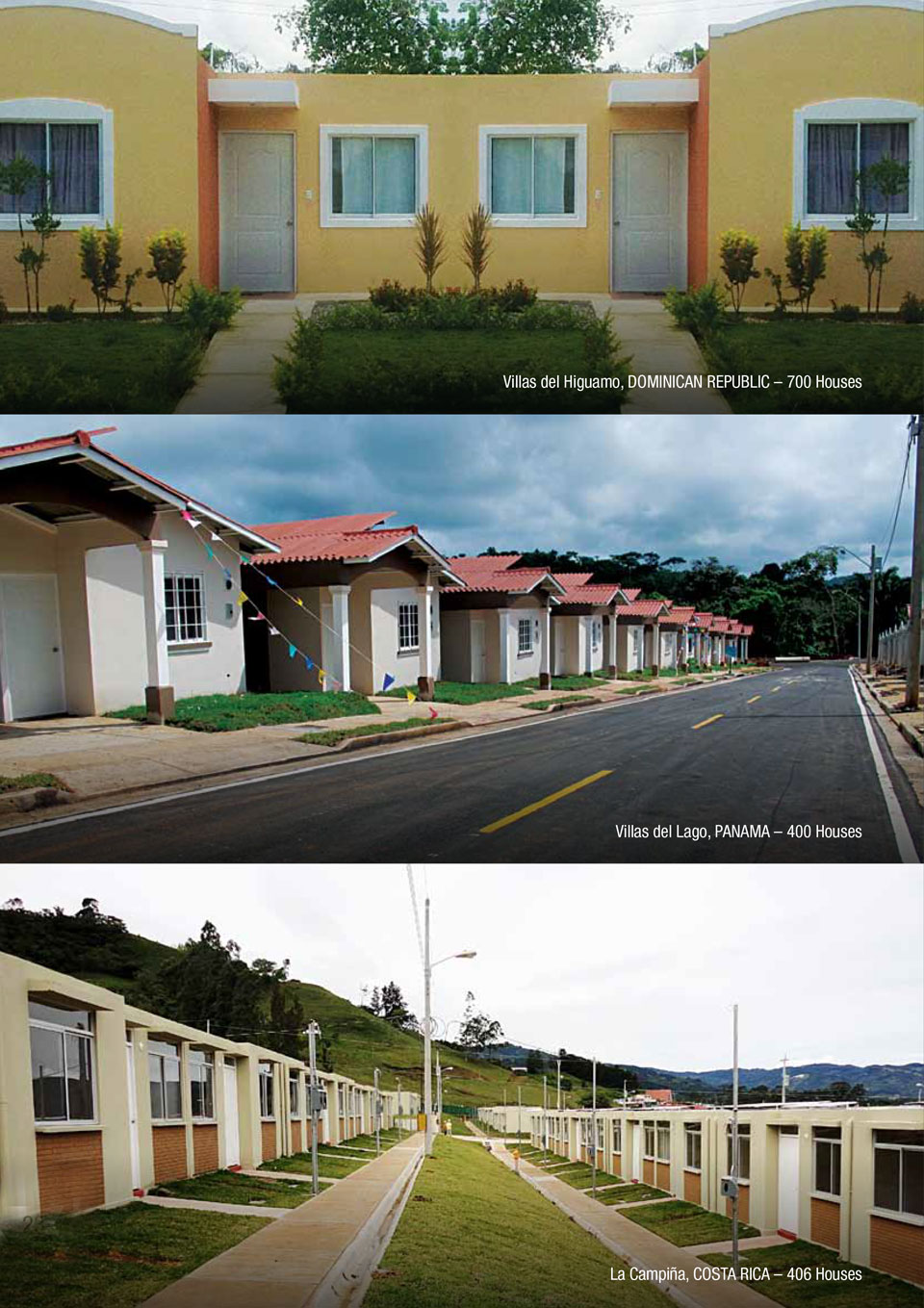An image showing some of the projects CEMEX has done with the Affordable Housing solution.